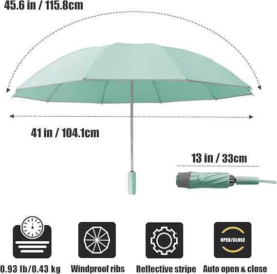 A0.Large Windproof Travel Umbrella, Portable Reverse Folding Car Umbrella:A007