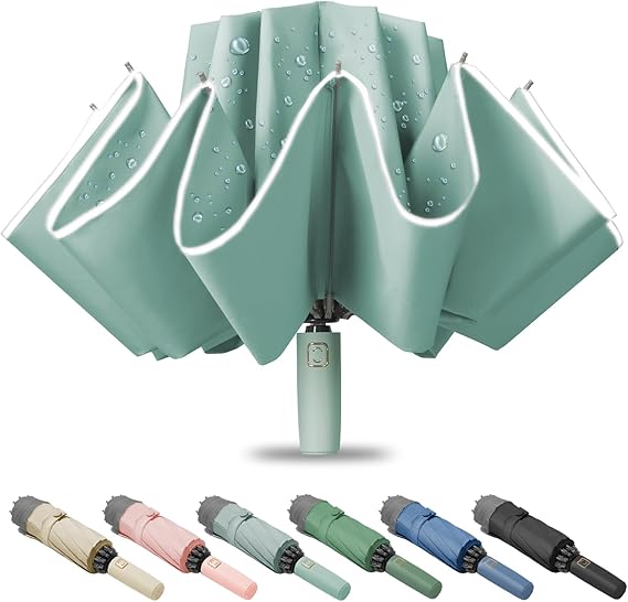 A0.Large Windproof Travel Umbrella, Portable Reverse Folding Car Umbrella:A007